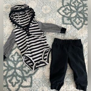 Carter's Black and White Striped Outfit